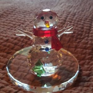 PartyLite Crystal Snowman tealight holder P9203